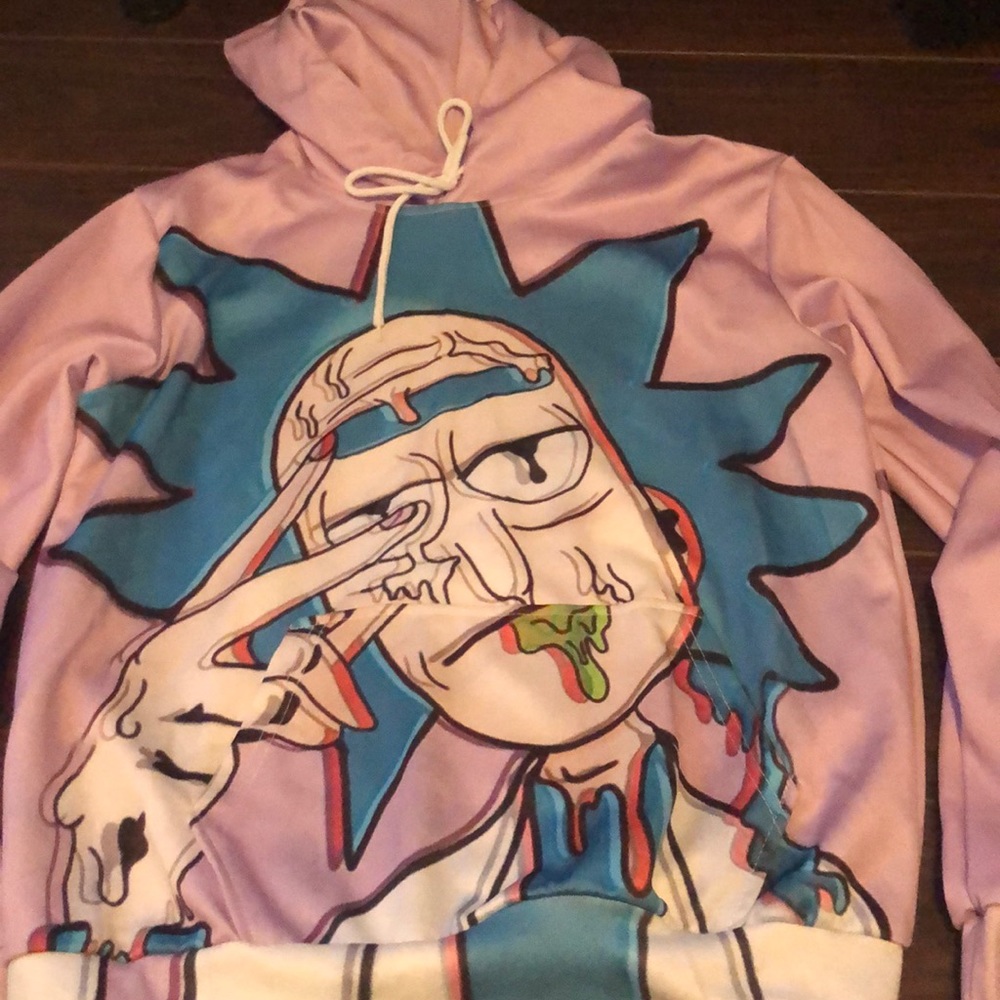 Trippy Rick hoodie from the show rick and morty